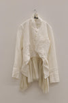 marc le bihan linen frill top 2224-E21 OFF WHITE